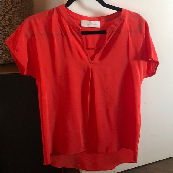 Amanda Uprichard Poppy Short Sleeve Silk Top - Picture 1 of 4